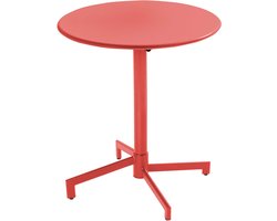 Oviala - Ronde bistro-tuintafel met opklapbaar rood blad - Palavas