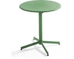Oviala - Ronde inklapbare bistro tuin tafel van groen cactus staal - Palavas