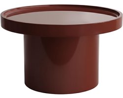 Oviala - Ronde salontafel 50 cm ronde salontafel in bordeauxrood gelakt MDF - Sigma