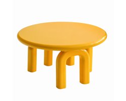 Oviala - Ronde salontafel 80 cm in geel gelakt MDF - Polly