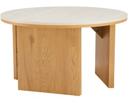 Oviala - Ronde salontafel met houtlook, 80 cm diameter, licht hout - Bonny