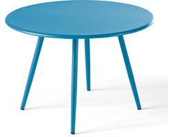 Oviala - Ronde salontafel van blauw pacifisch metaal - Palavas
