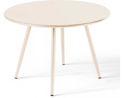 Oviala - Ronde salontafel van ivoor metaal, 40 cm - Palavas
