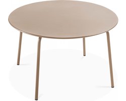Oviala - Ronde tuin tafel van taupekleurig staal - Palavas