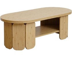Oviala - Salontafel van MDF met melamine-effect in beige hout - Molly