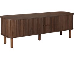 Oviala - Scandinavische rechthoekige tv-kast met 2 deuren, L150 cm, donker houtlook - Taylor
