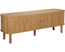 Oviala - Scandinavische rechthoekige tv-kast met 2 deuren, L150 cm, licht houtlook - Taylor