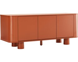 Oviala - Scandinavische tv-kast met 3 deuren L120 cm terracotta - Dario
