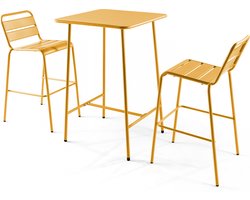 Oviala - Set bartafel en 2 hoge stoelen in geel - Palavas