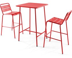 Oviala - Set tafel en 2 hoge oranje stoelen - Palavas