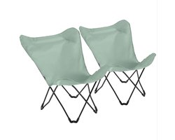Oviala - Set van 2 groene opvouwbare vlinderstoelen