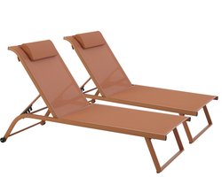 Oviala - Set van 2 ligbedden met terracotta wielen - Olmeta