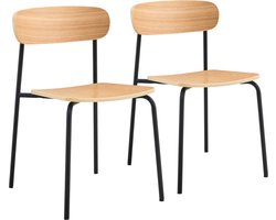 Oviala - Set van 2 zwarte houten stoelen - Lila