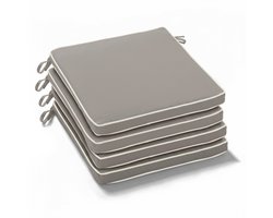 Oviala - Set van 4 effen vierkante stoelkussens 40 cm Taupe - Sayu