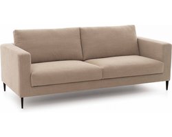 Oviala - Stoffen bankstel met 3 zitplaatsen in beige kleur L 220 cm - Anders