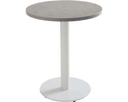Oviala - Tafel van 60 cm, witte poot en lichtgrijs betonnen tafelblad - Rivoli