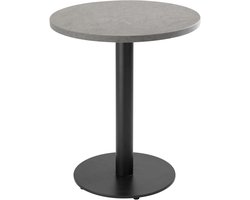 Oviala - Tafel van 60 cm, zwarte poot en grijze betonnen bekleding