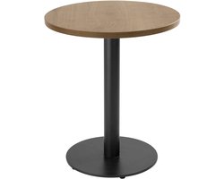Oviala - Tafel van 60 cm, zwarte poot en licht houten bekleding - Rivoli