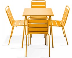 Oviala - Tuinset met tafel en 4 gele stoelen - Palavas
