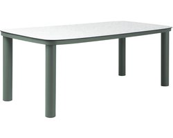 Oviala - Tuintafel met aluminium frame voor 8 personen 213x90 cm Groen - Nocera