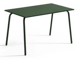 Oviala - Tuintafel van staal 120 x 70 cm bosgroen - Palavas