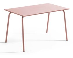 Oviala - Tuintafel van staal 120 x 70 cm roze - Palavas