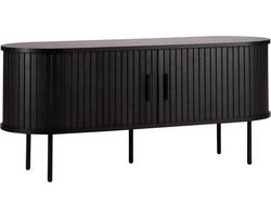 Oviala - TV-meubel in melamine en staal 120 cm zwart - Marius