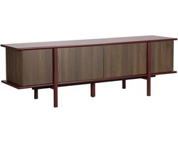 Oviala - Tv-meubel met houtlook 4 deuren 180 cm met zijpanelen - Nelio