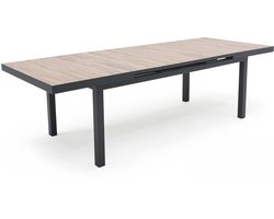 Oviala - Uitbreidbare aluminiumtafel met keramiek en houtlook - Tivoli