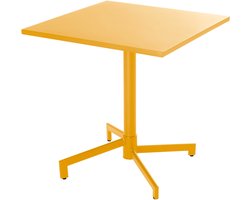 Oviala - Vierkante bistro-tuintafel met opklapbaar blad geel - Palavas