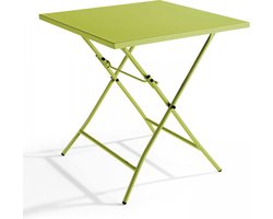Oviala - Vierkante groene inklapbare tuin tafel van staal - Palavas