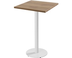 Oviala - Vierkante hoge tafel met wit onderstel en licht houten bekleding - Rivoli