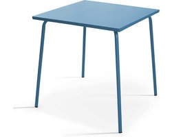 Oviala - Vierkante tuin tafel van blauw pacifisch metaal - Palavas