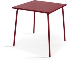 Oviala - Vierkante tuin tafel van klei metaal paarse 70cm - Palavas