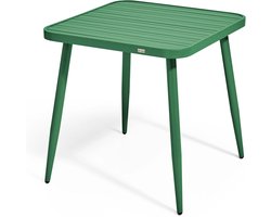 Oviala - Vierkante tuin tafel van olijfgroen aluminium - Bristol