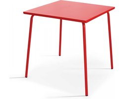 Oviala - Vierkante tuin tafel van rood metaal - Palavas