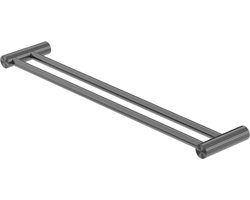 Owen & Finch 316L Handdoekrek Dubbel Geborsteld Grafiet | Brushed Graphite | Gun Metal PVD 800mm