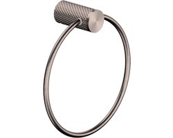 Owen & Finch Messing Handdoekring – Geborsteld Satijn Brons | Brushed Satin Bronze | Rosé Gold – Luxe Diamant Karteling – PVD Coating