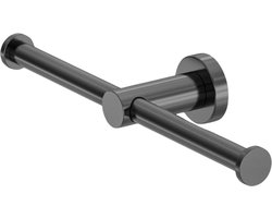 Owen & Finch Toiletrolhouder met Reserverolhouder – Geborsteld Gun Metal (PVD) – Hoogwaardig RVS – Inclusief Wandmontage
