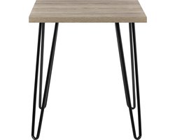 Owen|Vierkante bijzettafel in gelamineerde eik-look