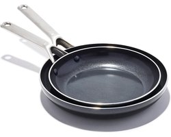 OXO Agility Series 9.5" and 11" Frying Pan Frying Pan Set, PFAS Free Nonstick Lightweight Aluminum, Induction Base, Fast Even Heating, Stainless Steel Handles, Chip-free Edges,