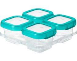 OXO tot Babyvoeding diepvriesbakjes - Babyvoeding bewaarbakjes met deksel -4x120 ml- Teal