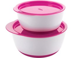 OXO tot Kleine & grote kom - Baby bordje - 2 kommetjes met deksel - Pink