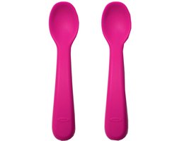 OXO tot Set silicone lepels - Babylepel- Babyservies -Kinderbestekset - Bestek baby -Pink