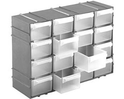 OxyFlowzy® - Assortimentskast Opbergsysteem - Assortimentskast - 16 laden - Grijs