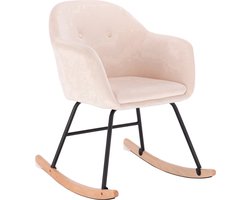 OxyFlowzy® - Ergonomische Schommelstoel | Relaxstoel Met Armsteun | Modern | Cream White Velvet