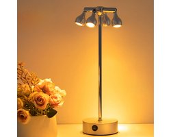 OYLCD - Draadloze LED Tafellamp met 3000mAh Accu, 4-stand Licht, Touch Dimming, 180°/320° Verstelbare Kop, IP65 Geschikt voor Buiten