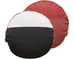 OyOy Kussen rond koraal/rood - anthracite/wit