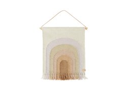 OYOY Living Design Follow The Rainbow - Regenboog Wandkleed - Decoratie Kinderkamer - Kraam cadeau - Chocoladebruin - Lavender