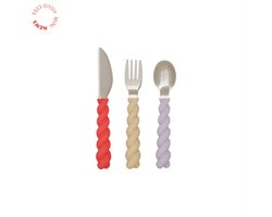 OYOY Silicone Bestek Set 3 | Lavender / Vanilla / Cherry Red